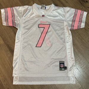Pittsburgh Steelers Roethlisberger #7 Reebok White and Pink Kids Jersey